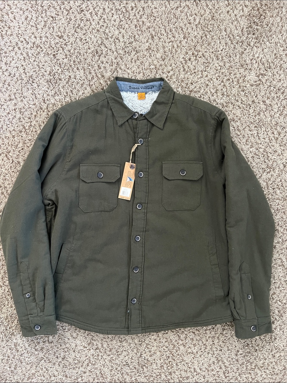 New Taylor Vintage Mens fleece shirt jacket size large